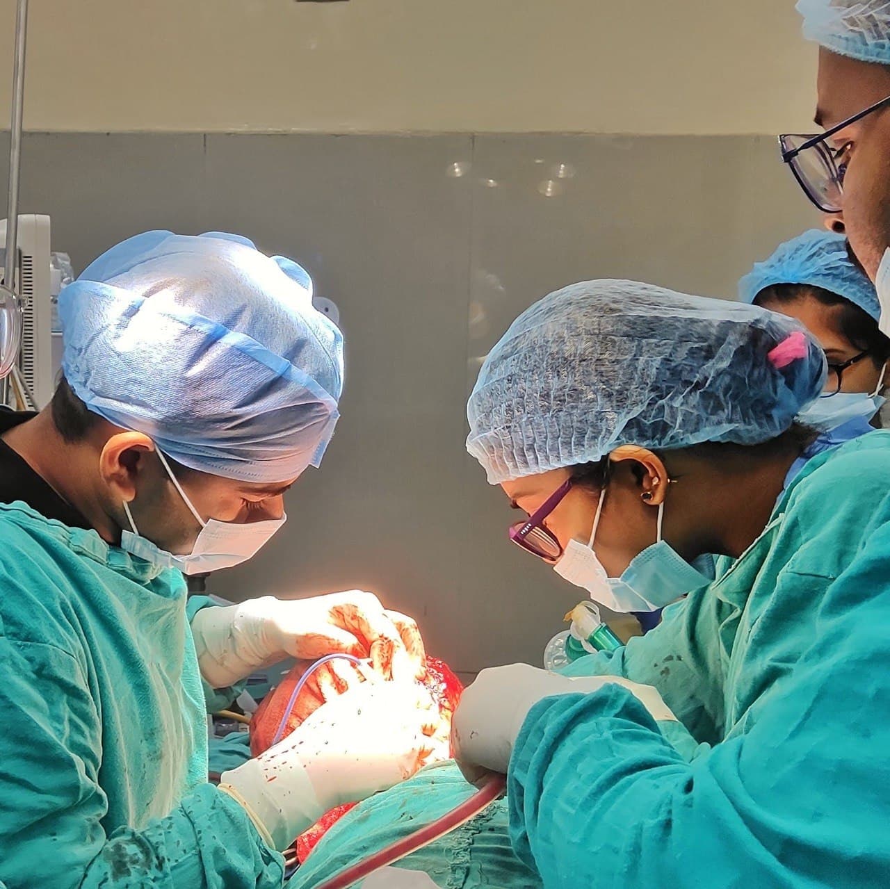 Operating, close-up